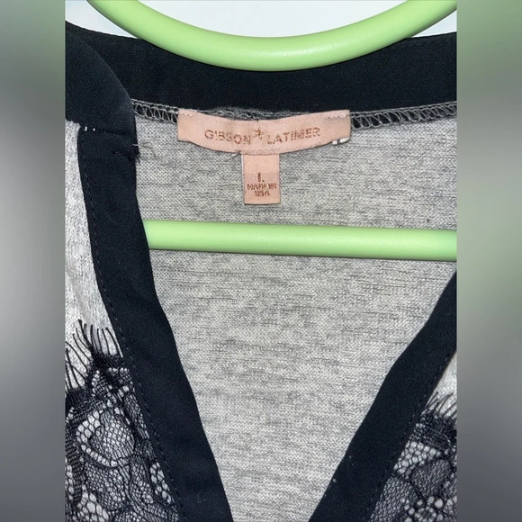 Gibson Latimer Women’s Sweater Black Gray Lace Size Large - Picture 6 of 7